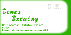 denes matulay business card